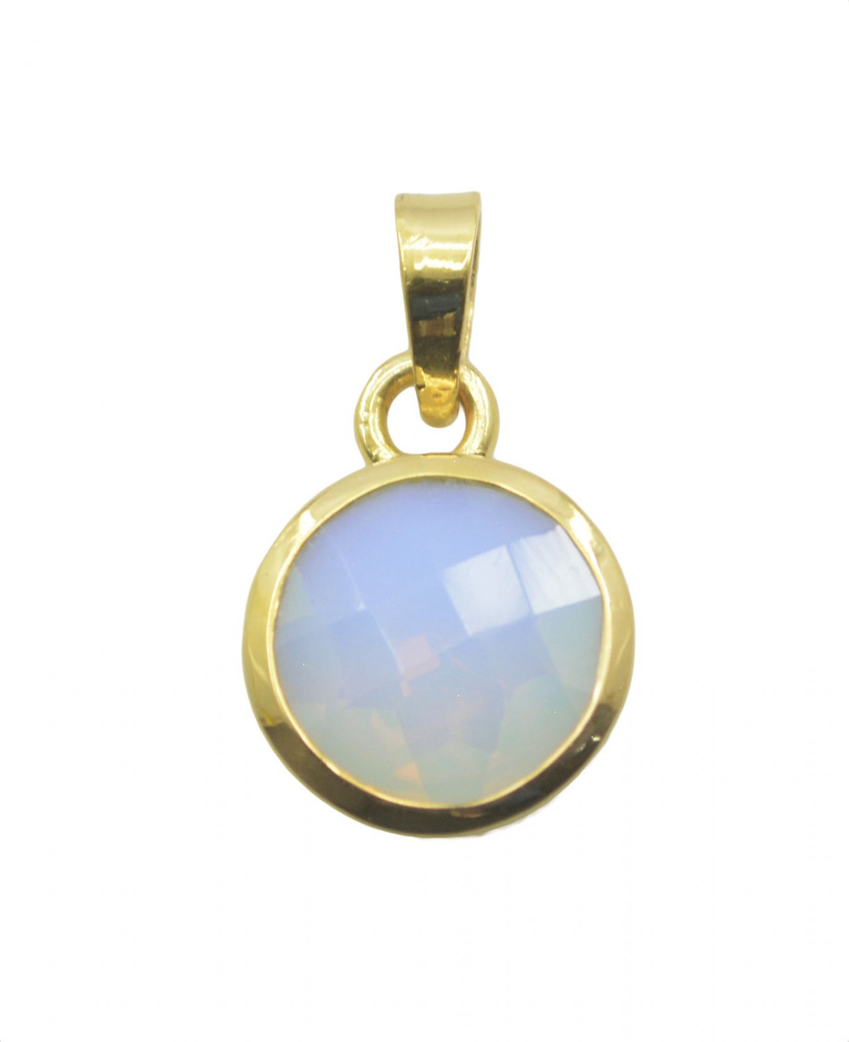 excellent Fire Opal CZ Gold Plated White Pendant Fashion jewellery US