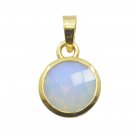 excellent Fire Opal CZ Gold Plated White Pendant Fashion jewellery US