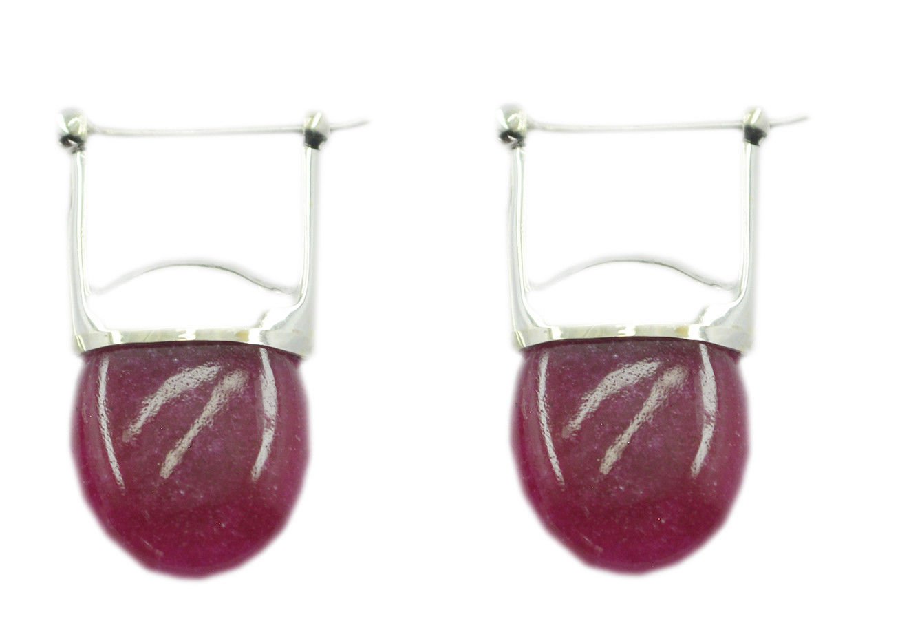 inviting Indian Ruby 925 Sterling Silver Red Earring genuine handmade US