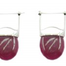 inviting Indian Ruby 925 Sterling Silver Red Earring genuine handmade US