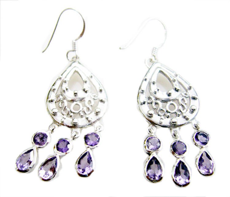 resplendent Amethyst 925 Sterling Silver Purple Earring genuine india US