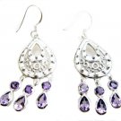 resplendent Amethyst 925 Sterling Silver Purple Earring genuine india US