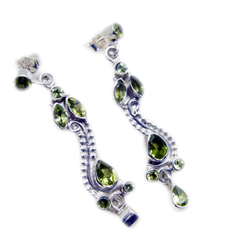 delicate Peridot 925 Sterling Silver Green Earring Natural wholesales US