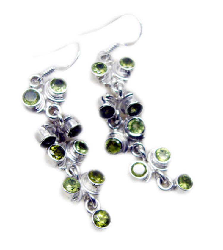 elegant Peridot 925 Sterling Silver Green Earring genuine handmade US