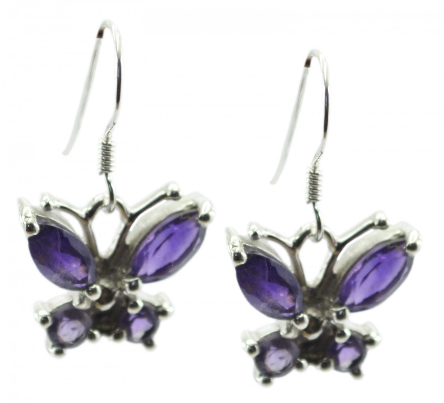 cute Amethyst 925 Sterling Silver Purple Earring genuine simply US