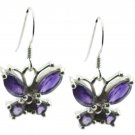 cute Amethyst 925 Sterling Silver Purple Earring genuine simply US