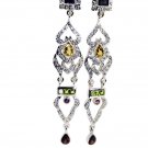 fair Multi Gemstone 925 Solid Sterling Silver Multi Earring genuine usual US