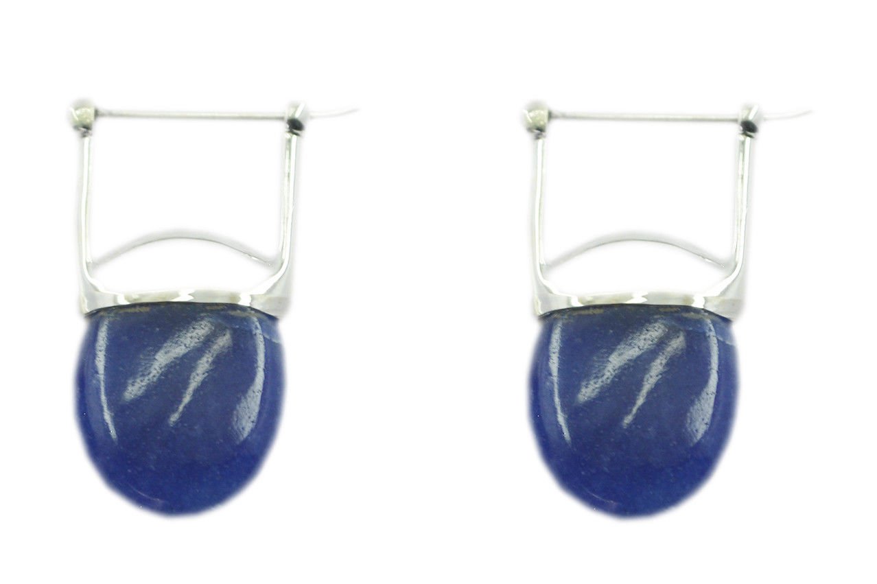 attractive Lapis lazuli 925 Sterling Silver Blue Earring genuine indian US