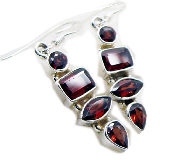 resplendent Garnet 925 Sterling Silver Red Earring genuine Designer US
