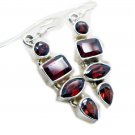 resplendent Garnet 925 Sterling Silver Red Earring genuine Designer US