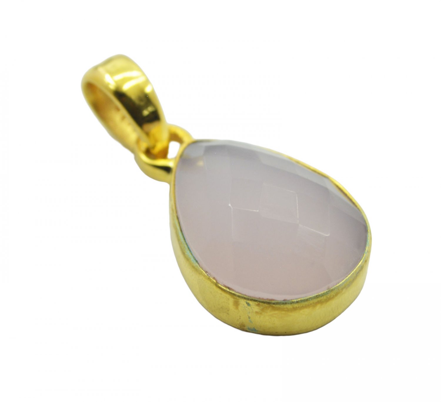 bewitching Rose Quartz Gold Plated Pink Pendant Glass ordinary US