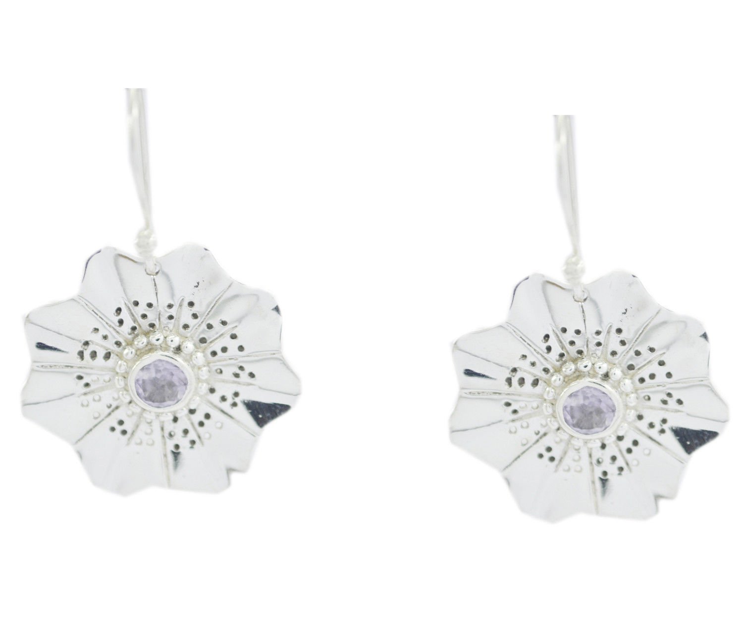 cute Amethyst 925 Sterling Silver Purple Earring genuine india US