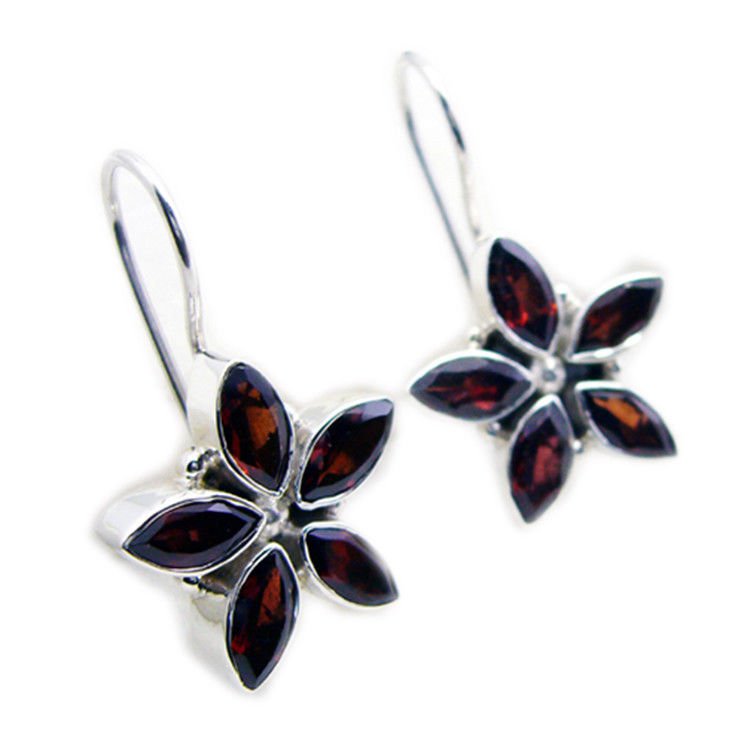 grand Garnet 925 Sterling Silver Red Earring Natural generally US