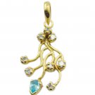 pleasing blue topaz cz Gold Plated Blue Pendent Fashion india US