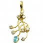 pleasing blue topaz cz Gold Plated Blue Pendent Fashion india US