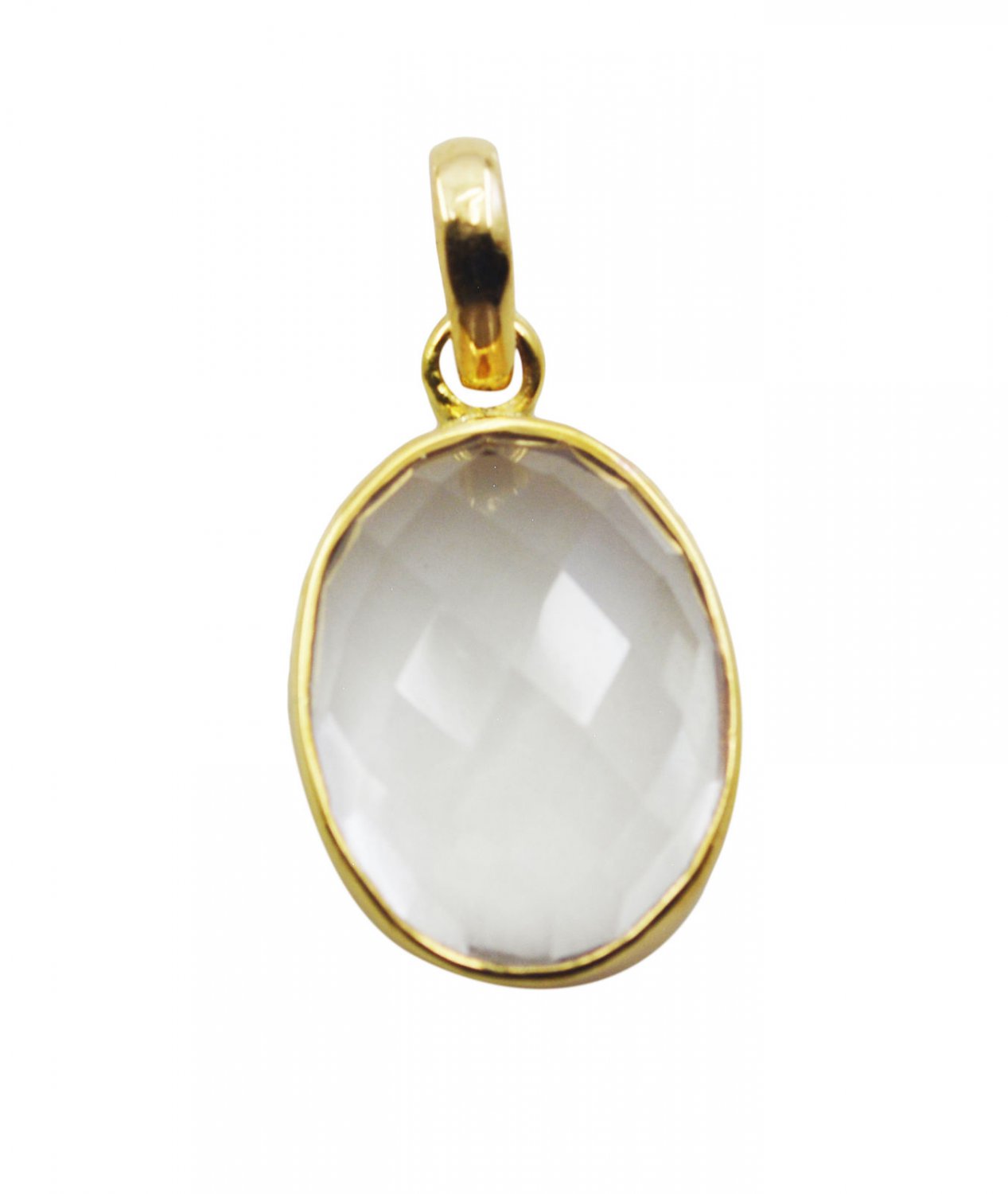 captivating Crystal Quartz Gold Plated White Pendant Glass suppiler US
