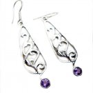 bonnie Amethyst 925 Sterling Silver Purple Earring genuine handmade US