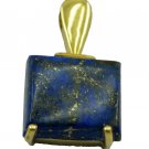 comely Lapis Lazuli Gold Plated Blue Pendant Glass handcrafted US