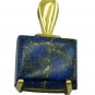 comely Lapis Lazuli Gold Plated Blue Pendant Glass handcrafted US