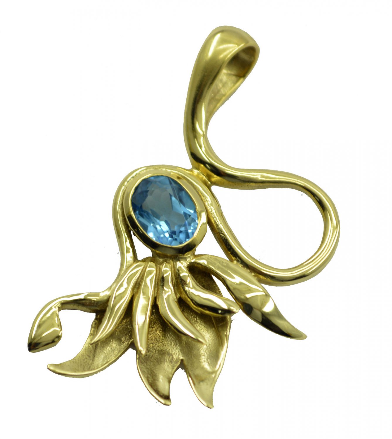 enticing Blue Topaz CZ Gold Plated Blue Pendant Fashion wholesales US