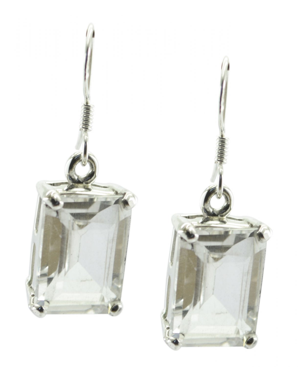 handsome Crystal Quartz 925 Sterling Silver White Earring genuine general US