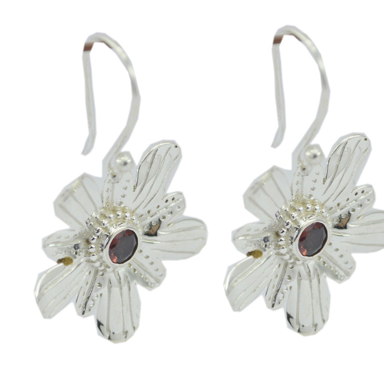 cute Garnet 925 Sterling Silver Red Earring Natural gemstone US