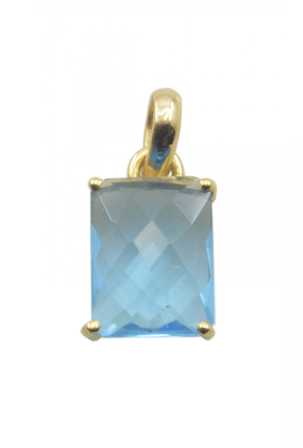 ideal Blue Topaz CZ Gold Plated Blue Pendant Glass jewellery US
