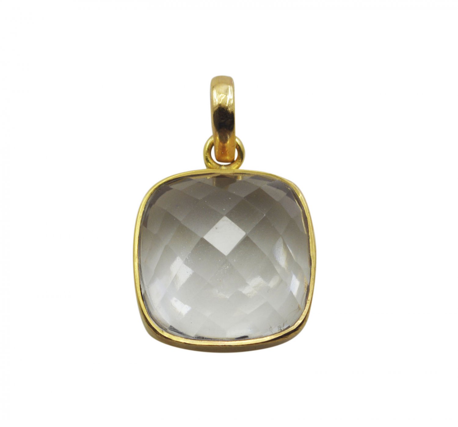appealing Crystal Quartz Gold Plated White Pendant Glass Designer US
