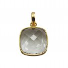 appealing Crystal Quartz Gold Plated White Pendant Glass Designer US