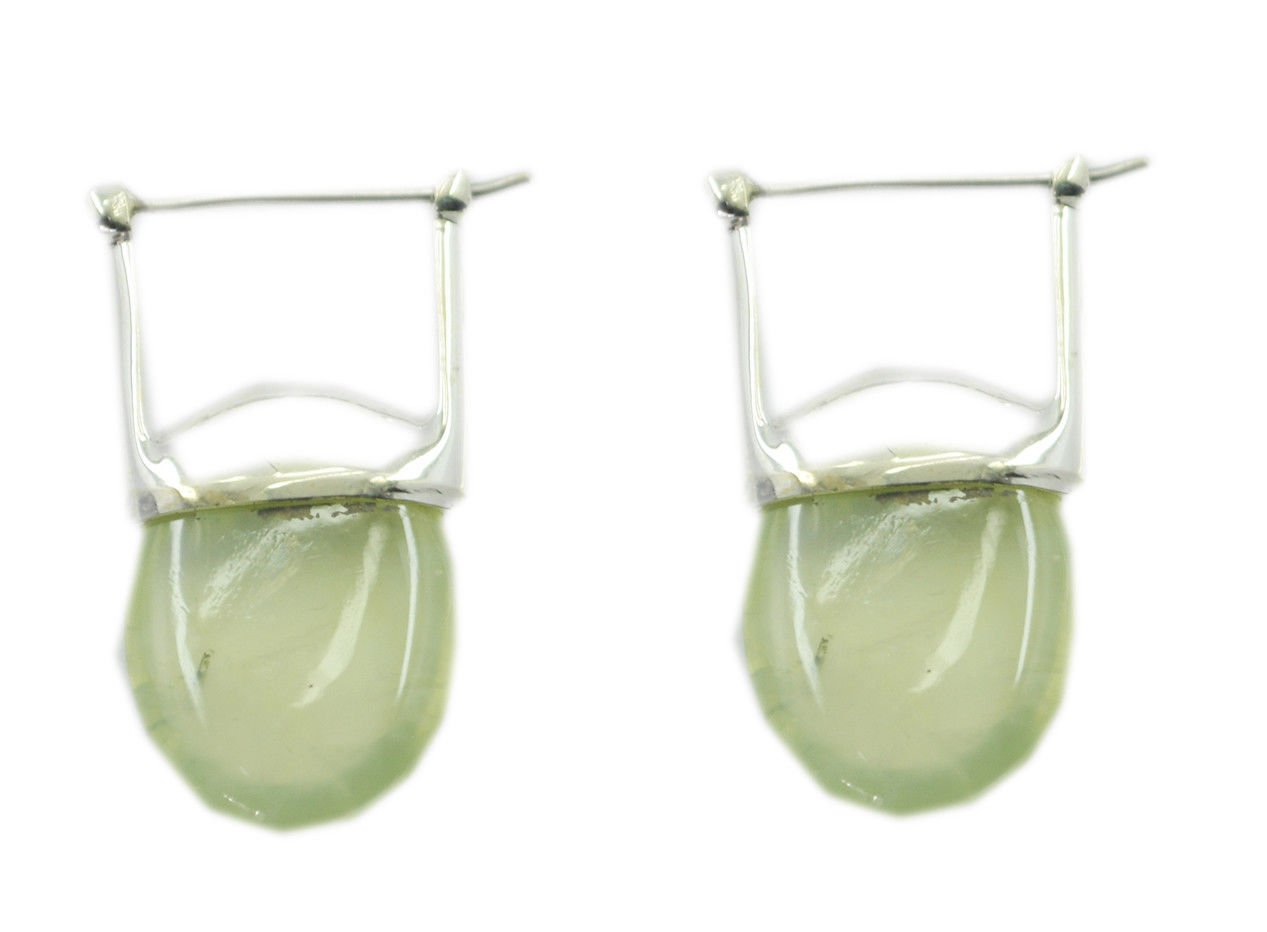 fascinating Prehnite 925 Sterling Silver Green Earring Natural supply US