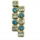charming Blue Topaz CZ Gold Plated Blue Pendant Glass exporter US