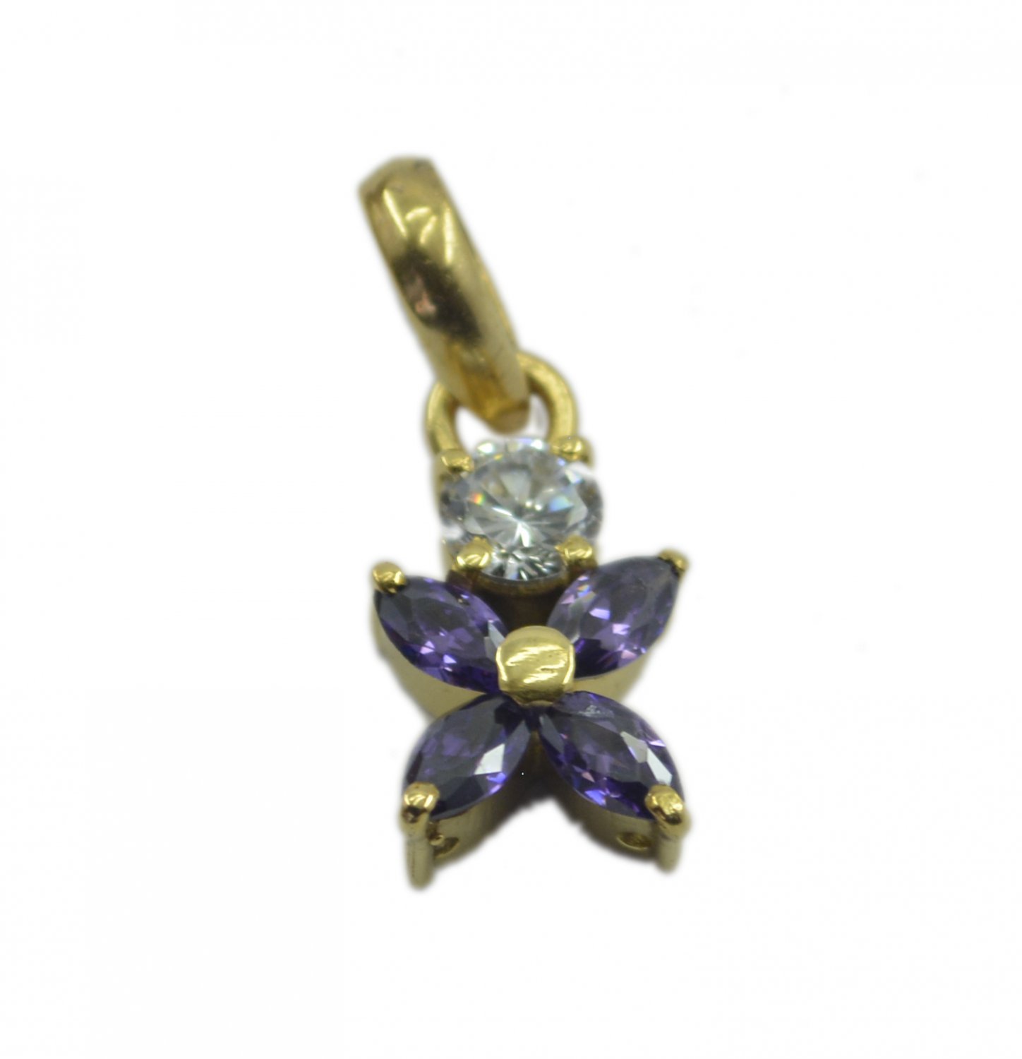 fascinating Amethyst CZ Gold Plated Purple Pendent Fashion Designer US
