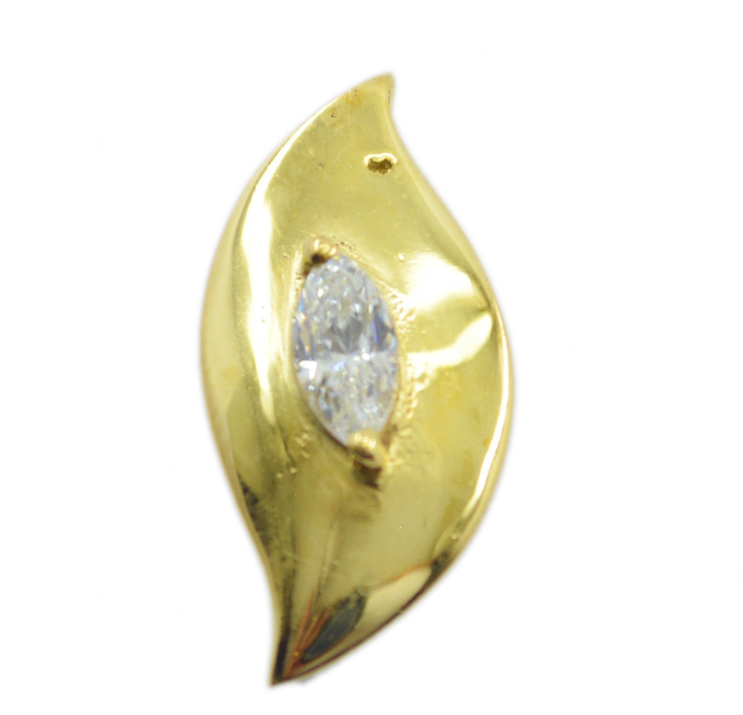 attractive White CZ Gold Plated White Pendent Glass jewellery US
