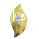 attractive White CZ Gold Plated White Pendent Glass jewellery US