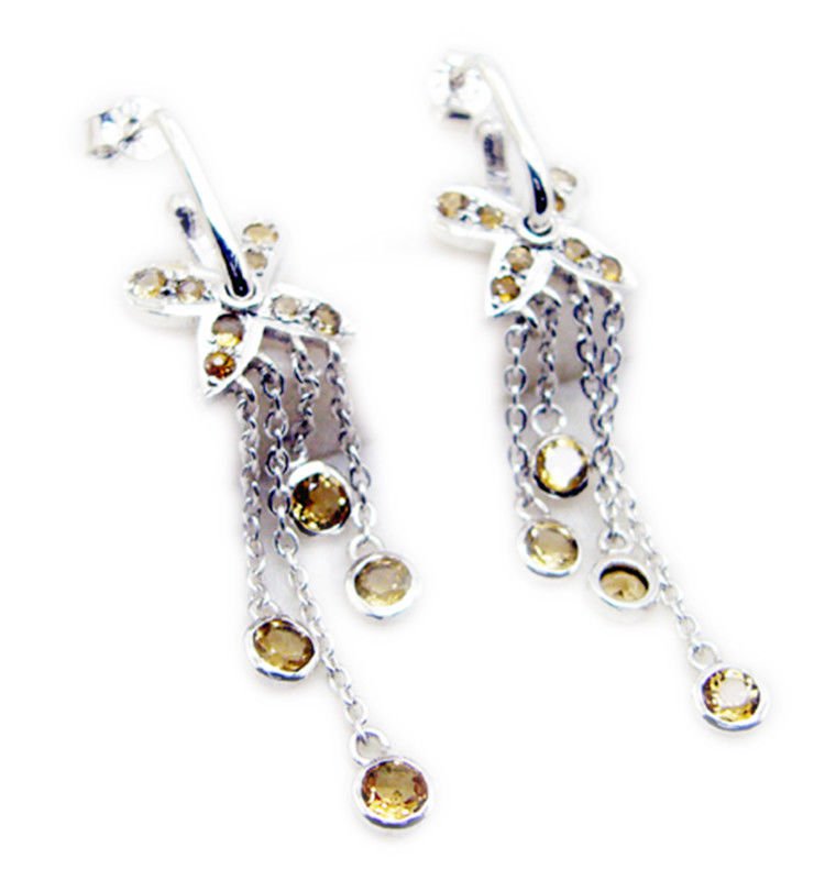 resplendent Citrine 925 Sterling Silver Yellow Earring Natural gemstones US