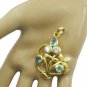 adorable Blue Topaz CZ Gold Plated Blue Pendant Glass jewelry US