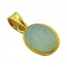 gorgeous Chalcedony Gold Plated Blue Pendant Glass regular US