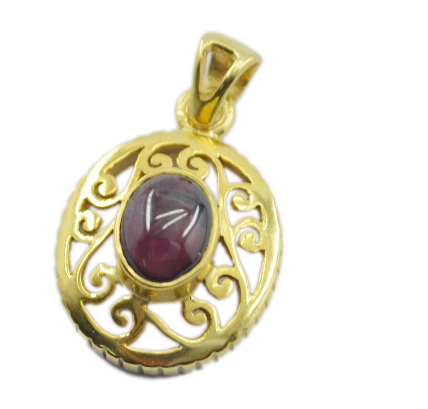 delicate Garnet Gold Plated Red Pendent Glass freely US