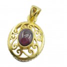 delicate Garnet Gold Plated Red Pendent Glass freely US