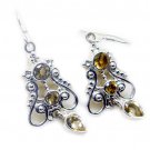 classy Citrine 925 Sterling Silver Yellow Earring Natural indian US