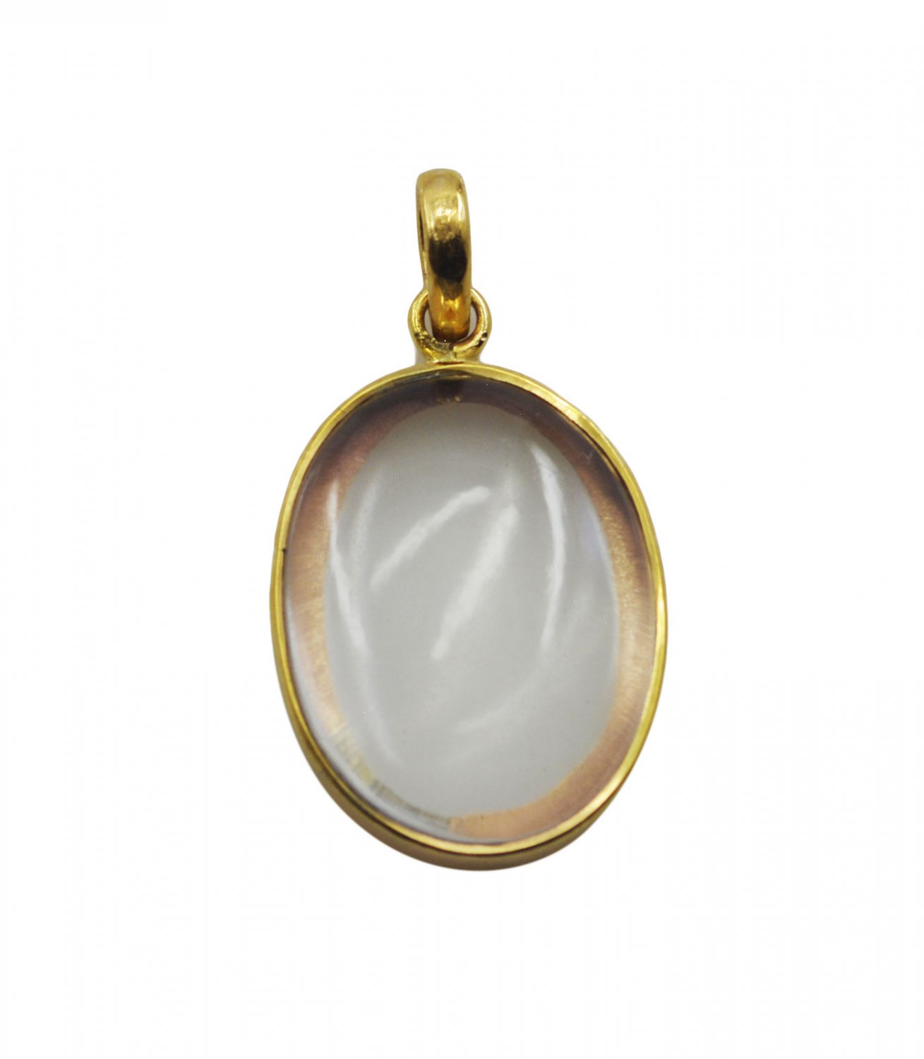 handsome Crystal Quartz Gold Plated White Pendant Fashion easily US