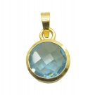 grand Blue Topaz CZ Gold Plated Blue Pendant Fashion indian US