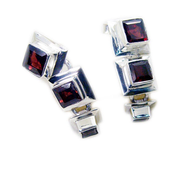 fascinating Garnet 925 Sterling Silver Red Earring genuine wholesale US