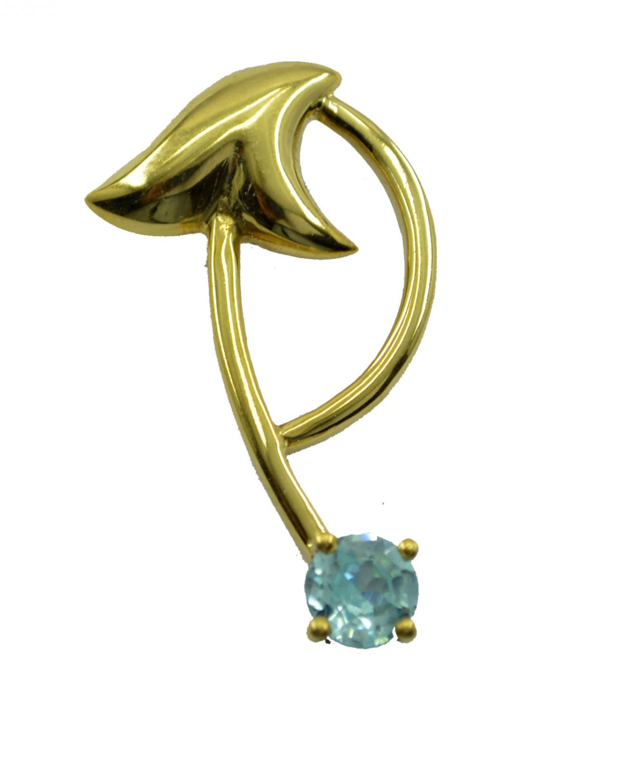 appealing Blue Topaz CZ Gold Plated Blue Pendant Fashion gemstone US