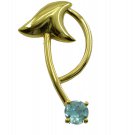 appealing Blue Topaz CZ Gold Plated Blue Pendant Fashion gemstone US