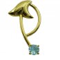 appealing Blue Topaz CZ Gold Plated Blue Pendant Fashion gemstone US