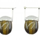 comely Tiger Eye 925 Sterling Silver Brown Earring Natural supplies US