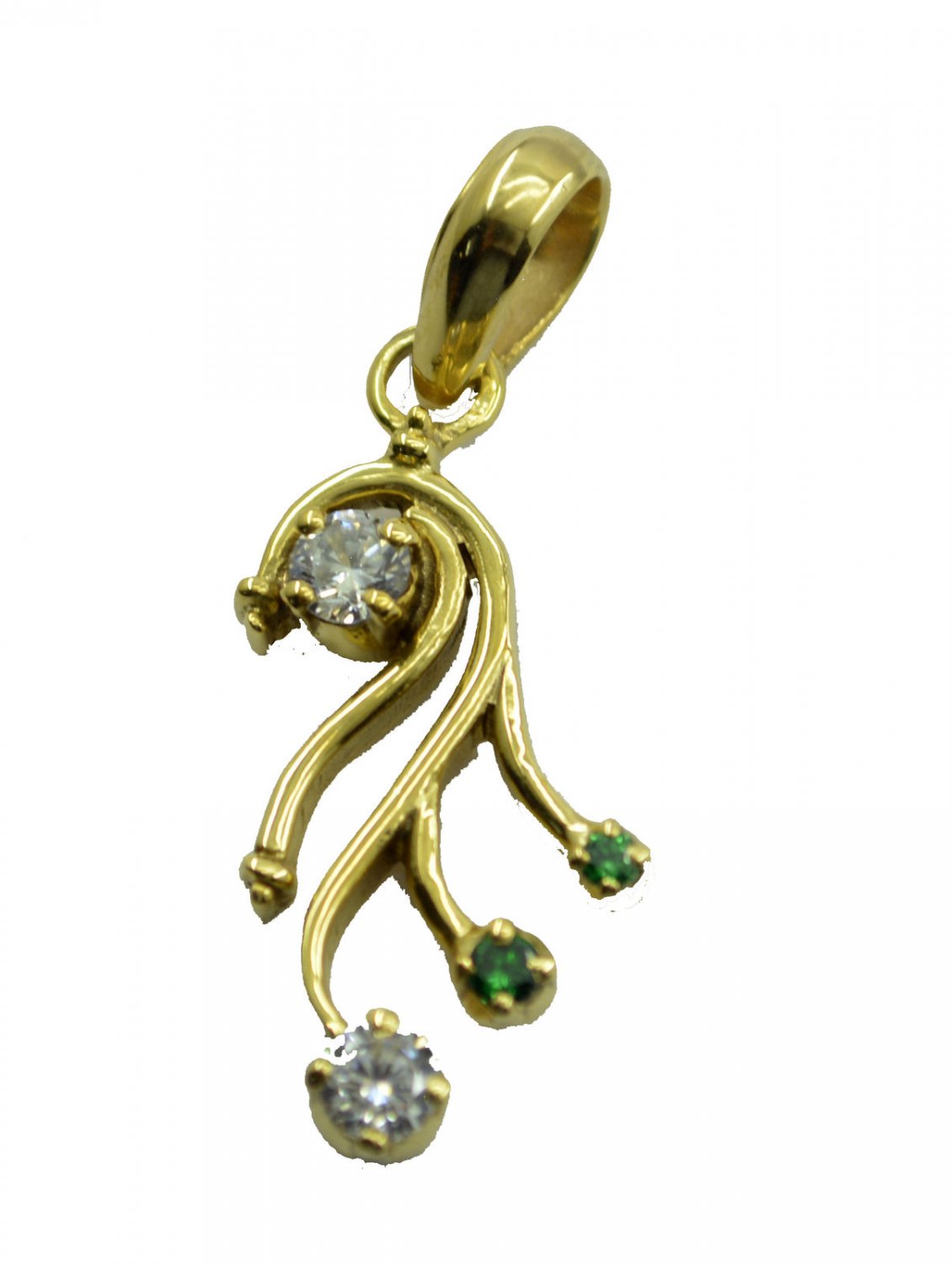resplendent Emerald CZ Gold Plated Green Pendant Fashion handmade US