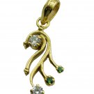 resplendent Emerald CZ Gold Plated Green Pendant Fashion handmade US