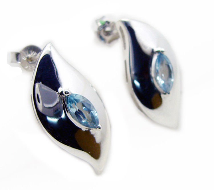 enticing Blue Topaz 925 Sterling Silver Blue Earring genuine general US